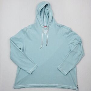 Tommy Bahama Hoodie Mens 3XL Blue Cotton Knit Pullover Long Sleeve Relaxed Fit